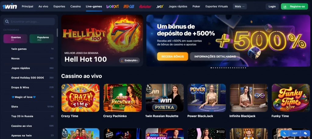 Cassino ao Vivo 1win